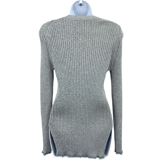 Theory Mouline Ribbed Tunic Sweater Women Medium Eggshell Blue Pullover - Picture 12 of 13